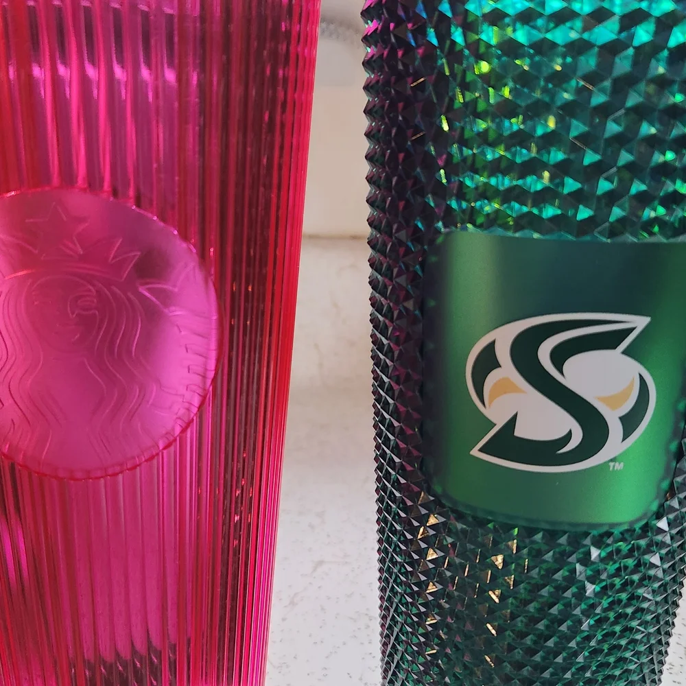 Starbucks Green and Pink Tumbler Set